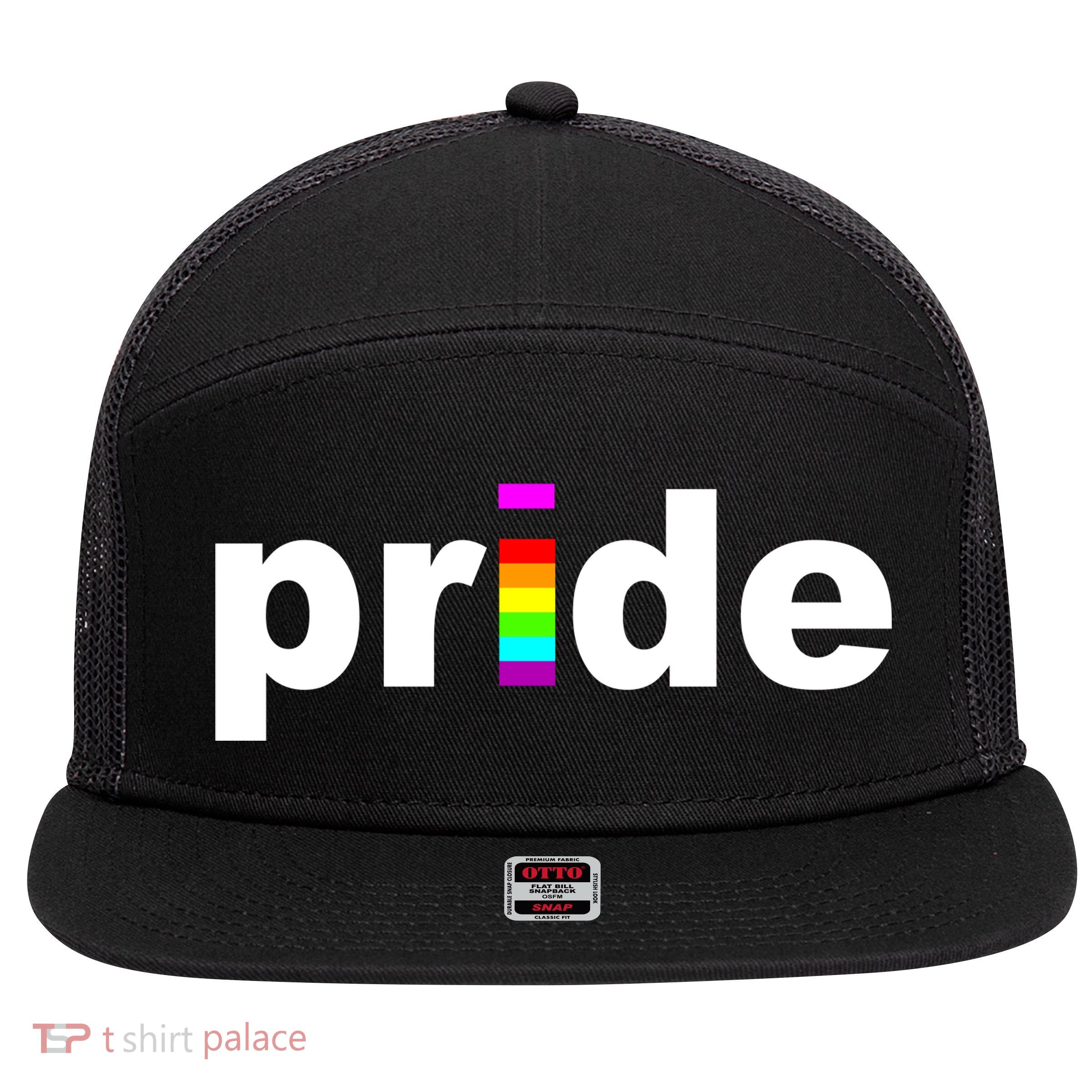 Pride Logo Gay Pride 7 Panel Mesh Trucker Snapback Hat