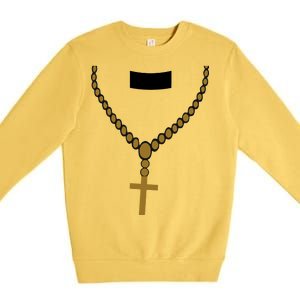 Priest Costume Cross Religion Premium Crewneck Sweatshirt