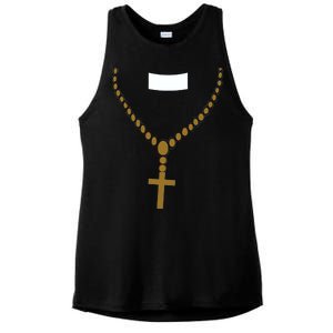 Priest Costume Cross Religion Ladies PosiCharge Tri-Blend Wicking Tank