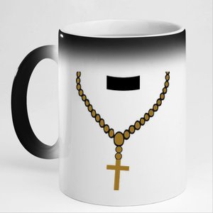 Priest Costume Cross Religion 11oz Black Color Changing Mug