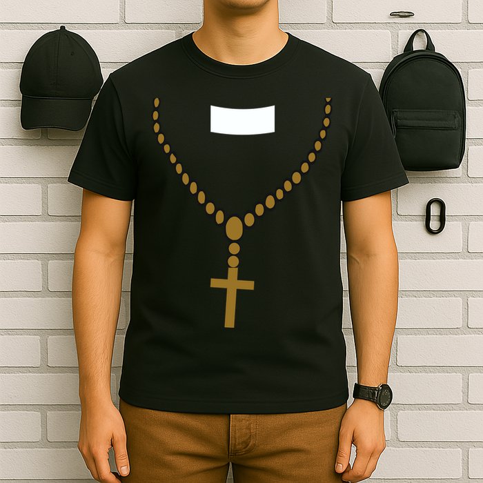 Priest Costume Cross Religion T-Shirt