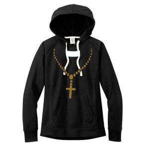 Priest Costume Cross Religion Women's Fleece Hoodie