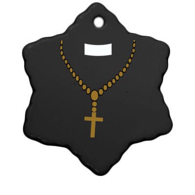 Priest Costume Cross Religion Ceramic Star Ornament