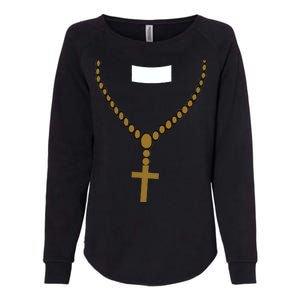 Priest Costume Cross Religion Womens California Wash Sweatshirt