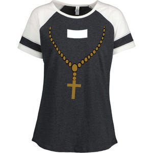 Priest Costume Cross Religion Enza Ladies Jersey Colorblock Tee