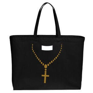 Priest Costume Cross Religion Cotton Canvas Jumbo Tote