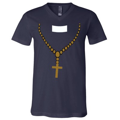 Priest Costume Cross Religion V-Neck T-Shirt