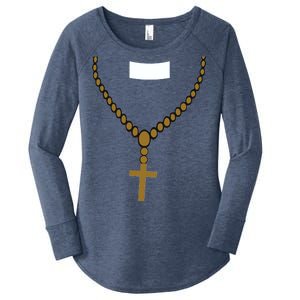 Priest Costume Cross Religion Women's Perfect Tri Tunic Long Sleeve Shirt