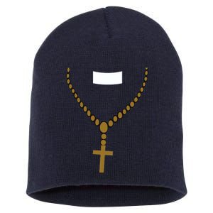 Priest Costume Cross Religion Short Acrylic Beanie