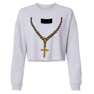 Priest Costume Cross Religion Cropped Pullover Crew