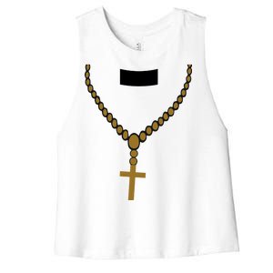 Priest Costume Cross Religion Women's Racerback Cropped Tank