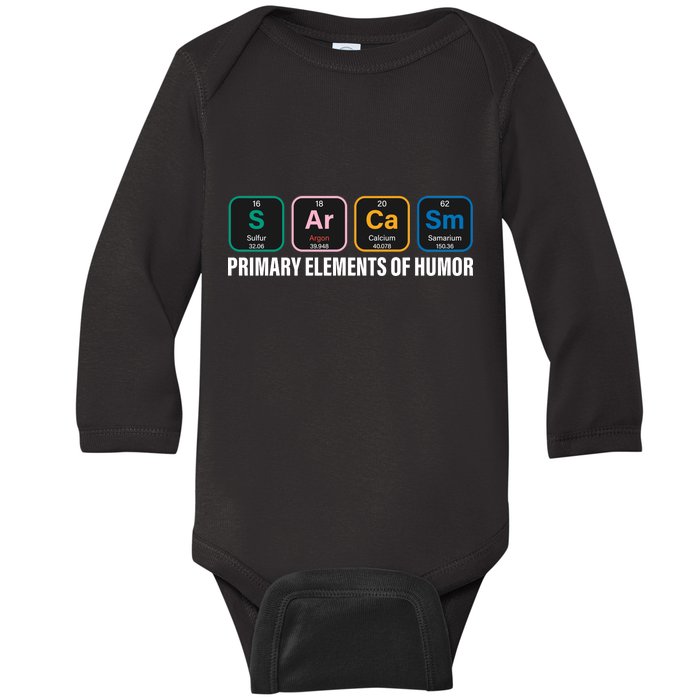 Primary Elements of Humor Baby Long Sleeve Bodysuit