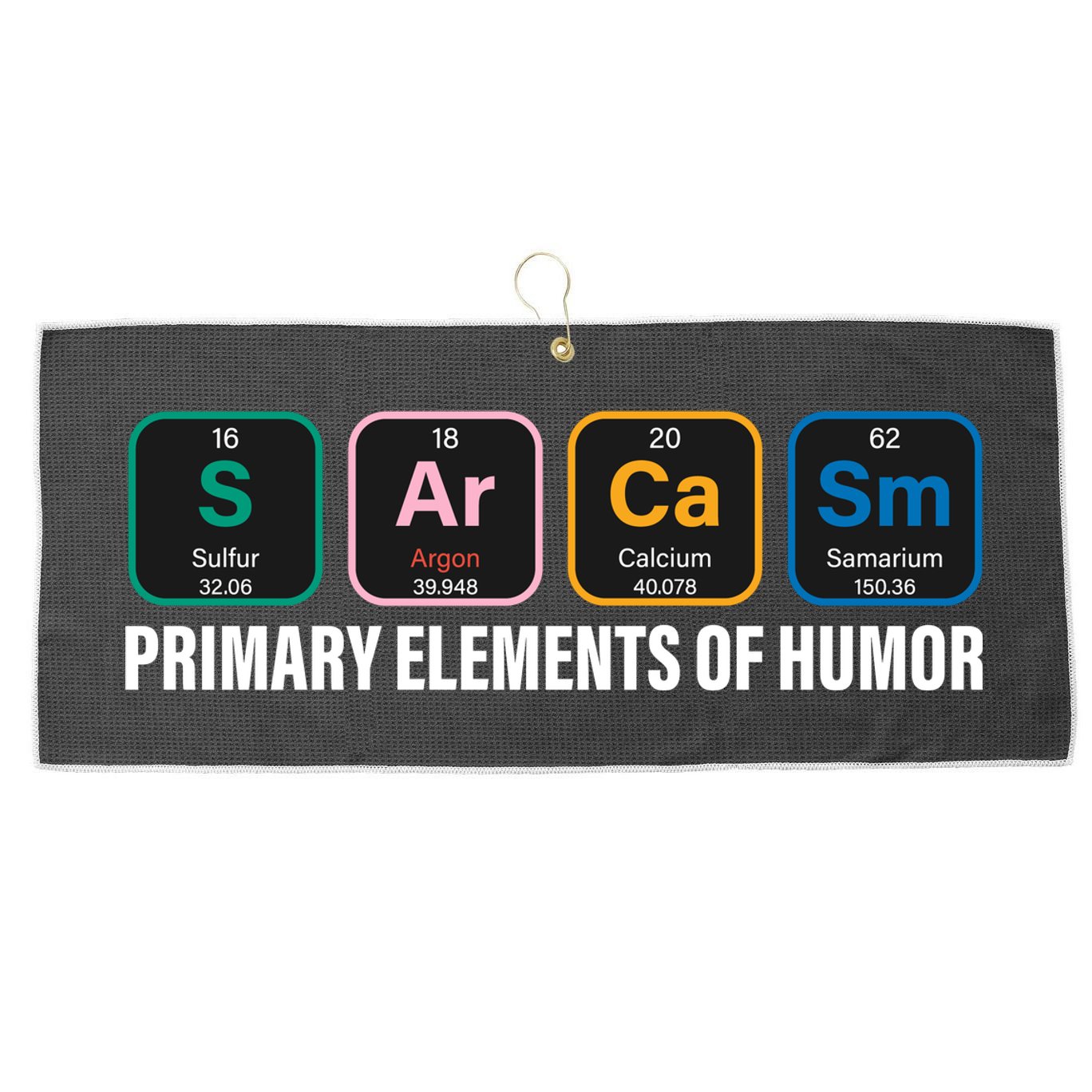 Primary Elements of Humor Large Microfiber Waffle Golf Towel