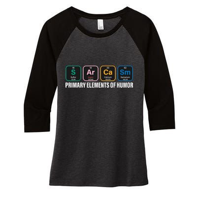 Primary Elements of Humor Women's Tri-Blend 3/4-Sleeve Raglan Shirt