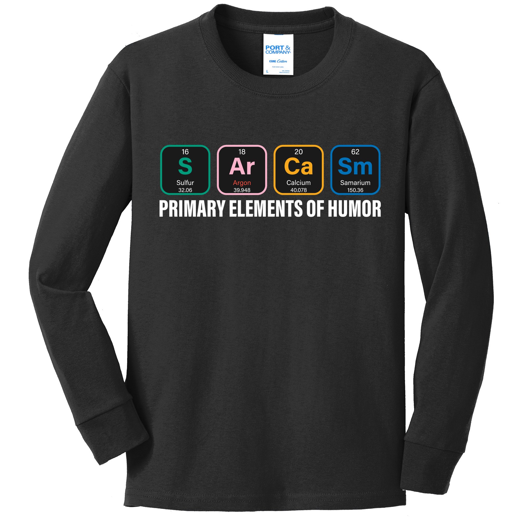 Primary Elements of Humor Kids Long Sleeve Shirt