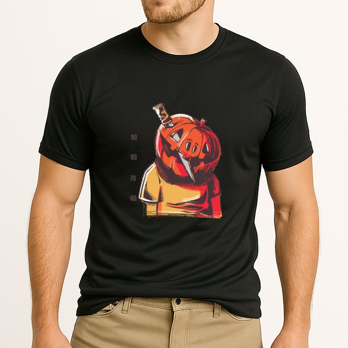 Prisoner Pumpkin Mug Shot Cooling Performance Crew T-Shirt