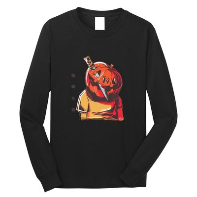 Prisoner Pumpkin Mug Shot Long Sleeve Shirt