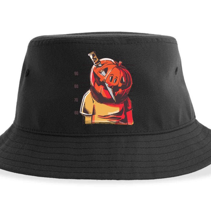 Prisoner Pumpkin Mug Shot Sustainable Bucket Hat