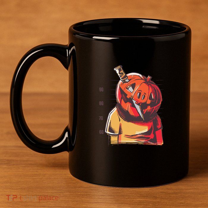 Prisoner Pumpkin Mug Shot 11oz C Handle Ceramic Mug