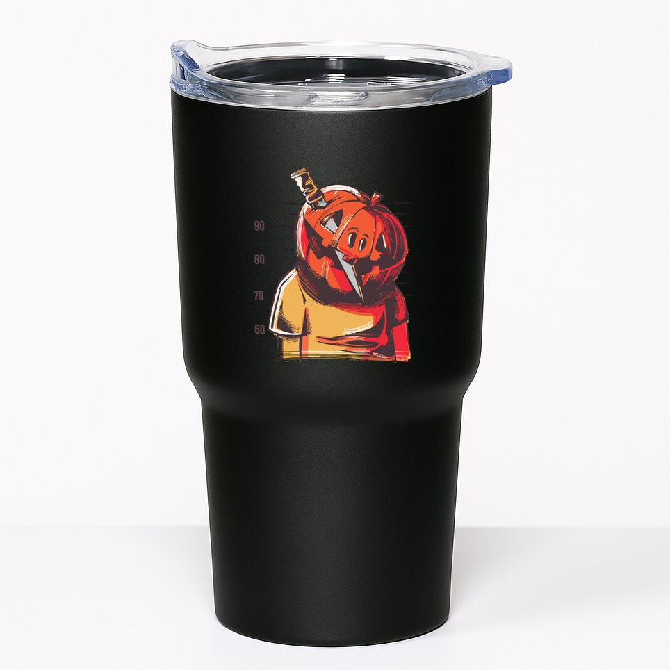 Prisoner Pumpkin Mug Shot Tumbler