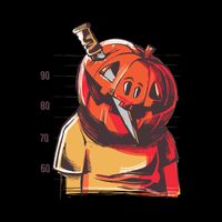 Prisoner Pumpkin Mug Shot Youth Performance Sprint T-Shirt