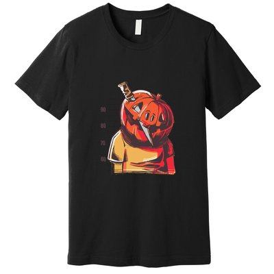 Prisoner Pumpkin Mug Shot Premium T-Shirt