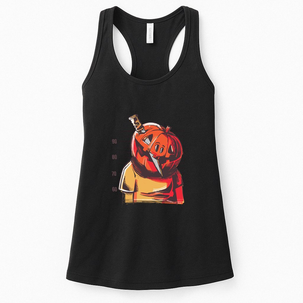 Prisoner Pumpkin Mug Shot Womens Tank Top