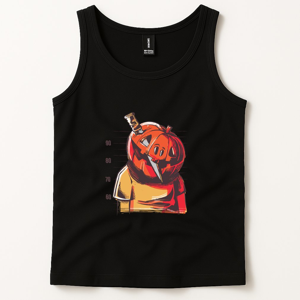 Prisoner Pumpkin Mug Shot Tank Top