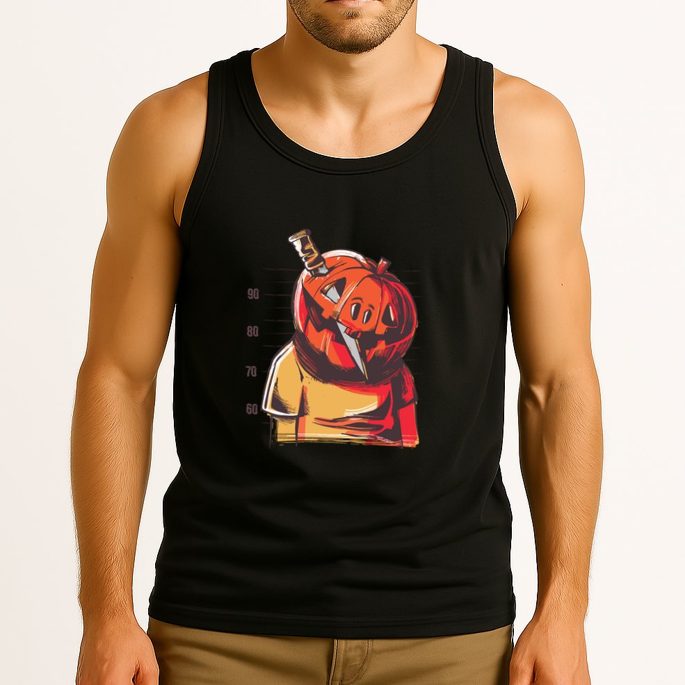 Prisoner Pumpkin Mug Shot Tank Top