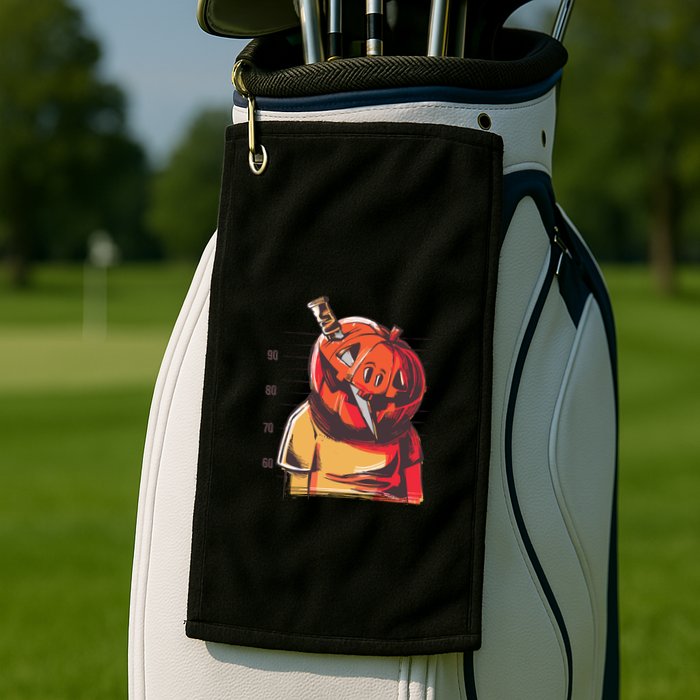 Prisoner Pumpkin Mug Shot Golf Towel