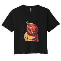 Prisoner Pumpkin Mug Shot Women's Crop Top Tee