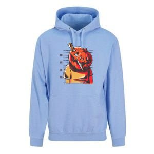 Prisoner Pumpkin Mug Shot Unisex Surf Hoodie