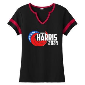 Patriotic Rwb Kamala Harris 2024 Ladies Halftime Notch Neck Tee