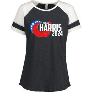 Patriotic Rwb Kamala Harris 2024 Enza Ladies Jersey Colorblock Tee