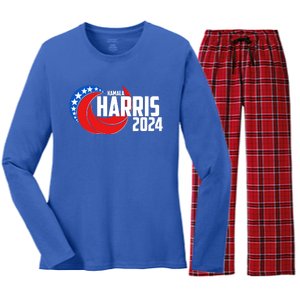 Patriotic Rwb Kamala Harris 2024 Women's Long Sleeve Flannel Pajama Set 