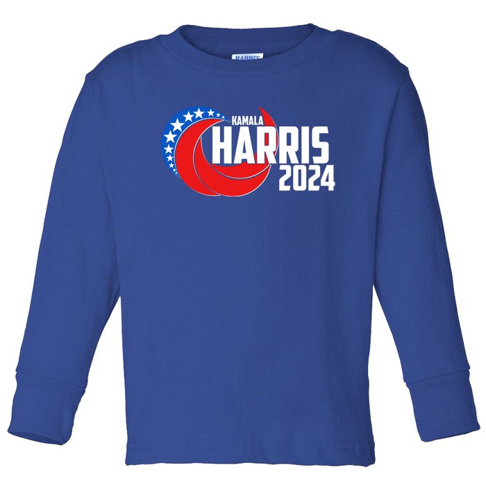 Patriotic Rwb Kamala Harris 2024 Toddler Long Sleeve Shirt