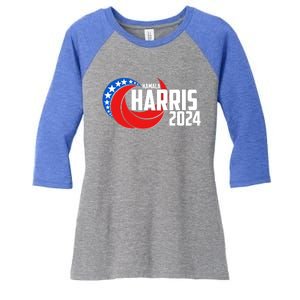 Patriotic Rwb Kamala Harris 2024 Women's Tri-Blend 3/4-Sleeve Raglan Shirt