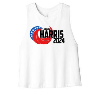 Patriotic Rwb Kamala Harris 2024 Women's Racerback Cropped Tank