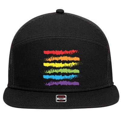 Pride Rainbow Lgbtq+ Love Is Love 7 Panel Mesh Trucker Snapback Hat