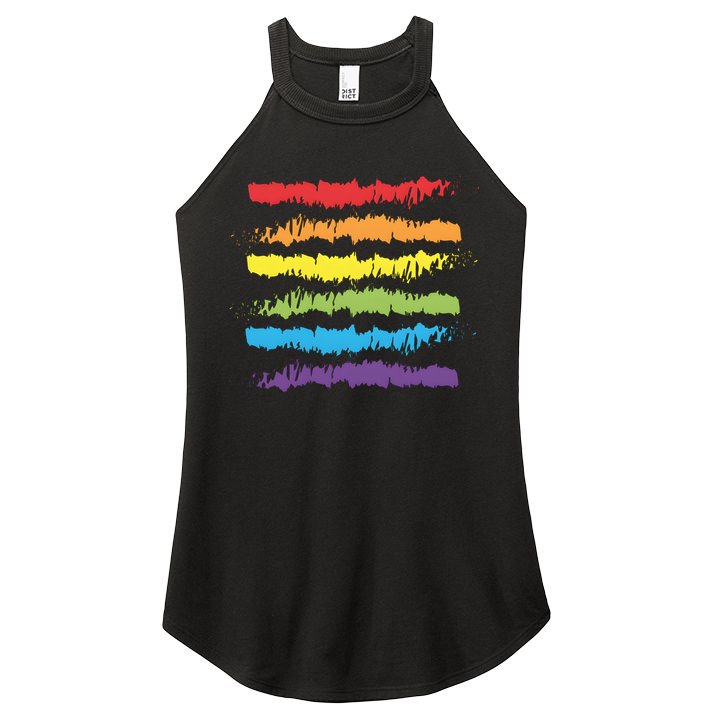 Pride Rainbow Lgbtq+ Love Is Love Women's Perfect Tri Rocker Tank