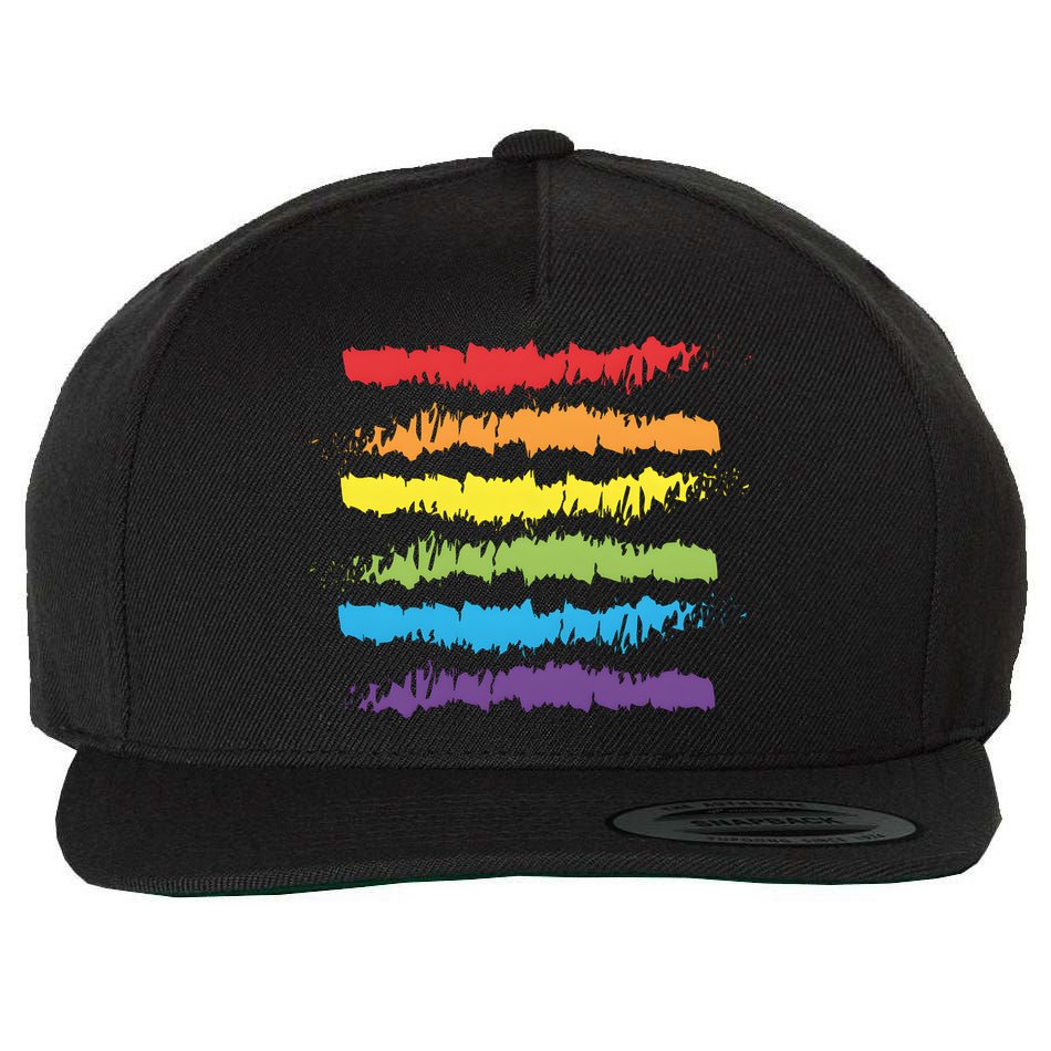 Pride Rainbow Lgbtq+ Love Is Love Wool Snapback Cap