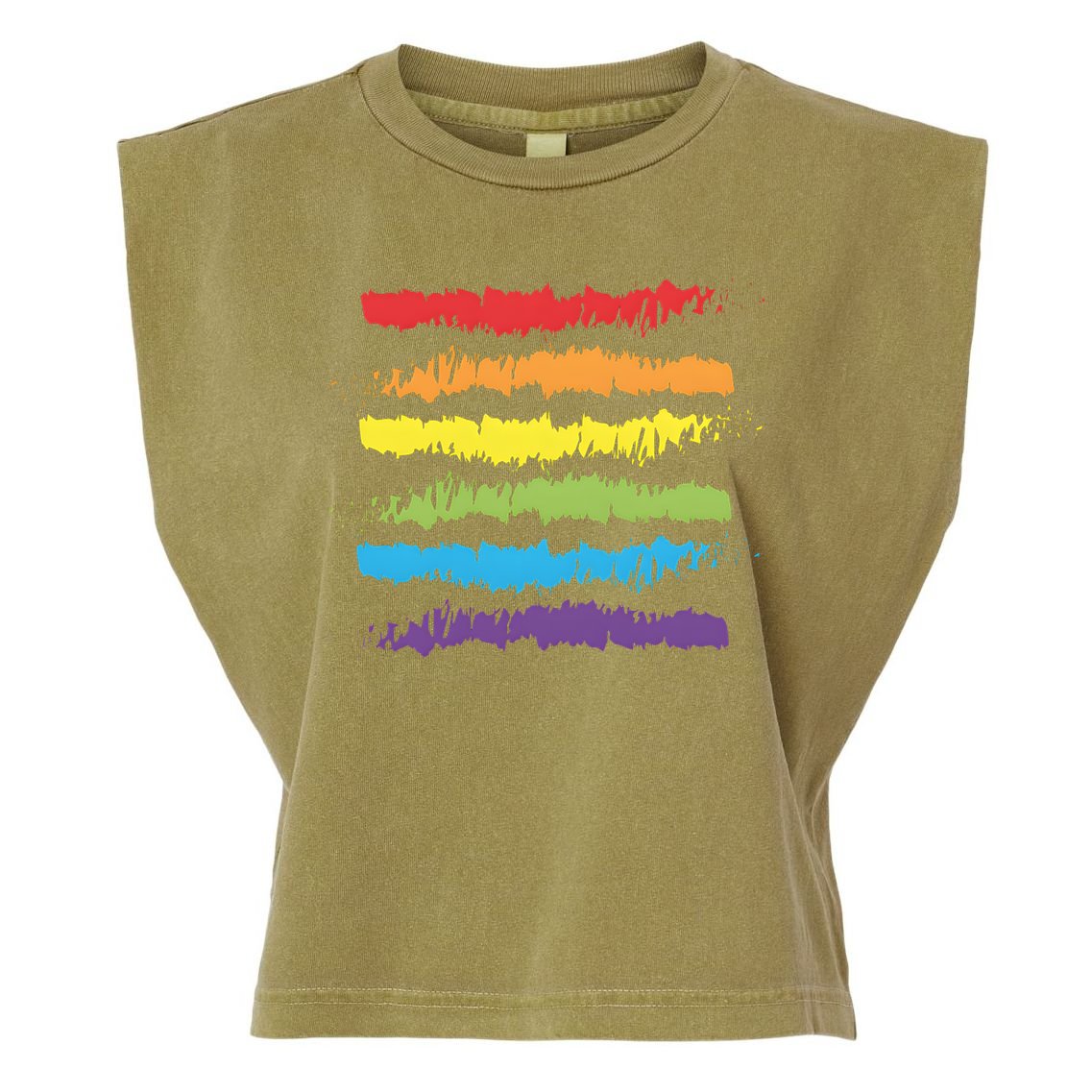 Pride Rainbow Lgbtq+ Love Is Love Garment-Dyed Women's Muscle Tee