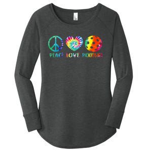 Pickleball Retired Ladies Peace Love Pickleball Women's Perfect Tri Tunic Long Sleeve Shirt