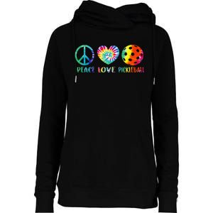 Pickleball Retired Ladies Peace Love Pickleball Womens Funnel Neck Pullover Hood