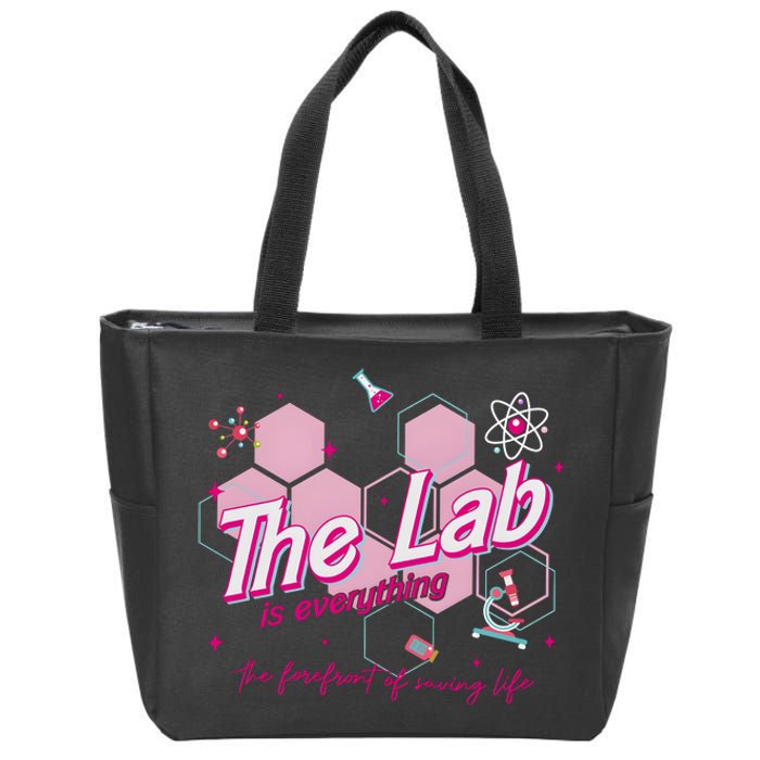 Pink Retro Lab Week 2024 Medical Lab Science Zip Tote Bag