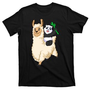 Panda Riding Llama T-Shirt