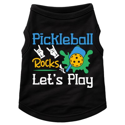 Pickleball Rocks Let's Play For Pickleball Paddleball Doggie Tank