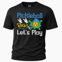 Pickleball Rocks Let's Play For Pickleball Paddleball Performance Shirt