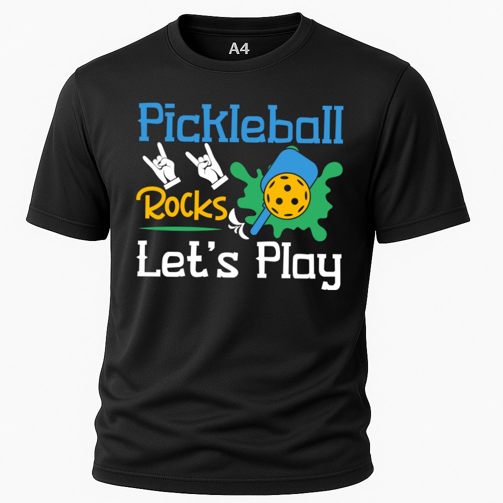 Pickleball Rocks Let's Play For Pickleball Paddleball Performance Shirt