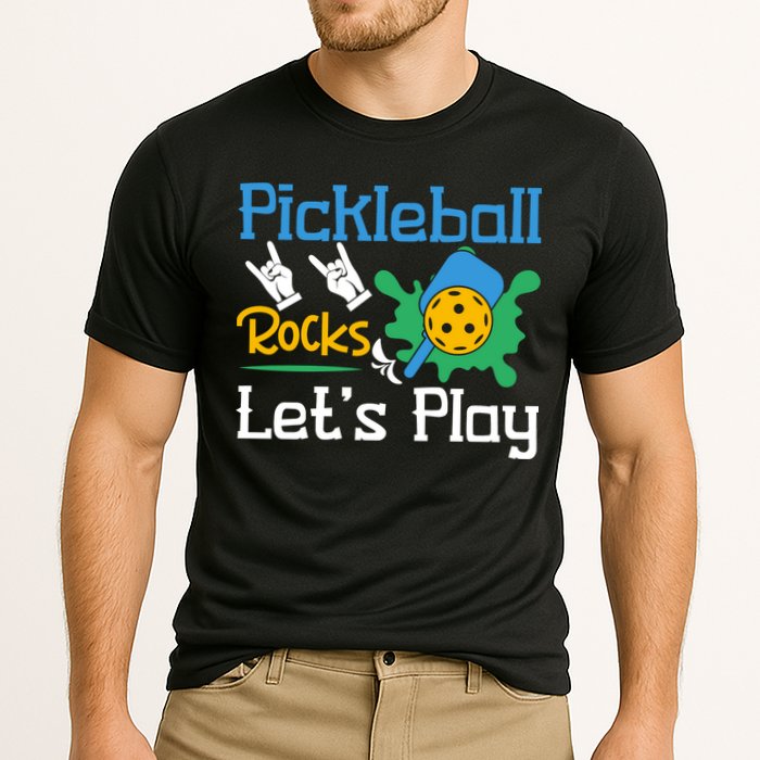 Pickleball Rocks Let's Play For Pickleball Paddleball Performance Shirt